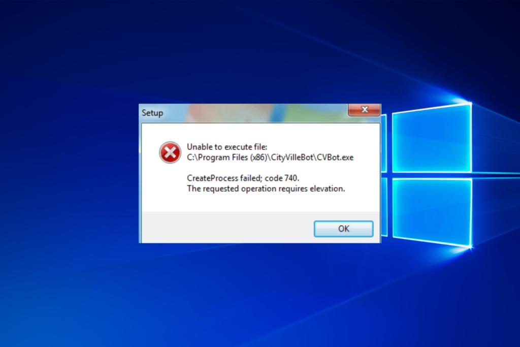 Requested Operation Requires Elevation - Windows Error