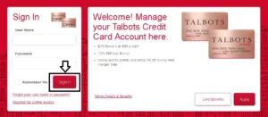 Talbots Credit Card Login Reset Password