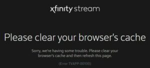 Xfinity Stream Error TVAPP-00100