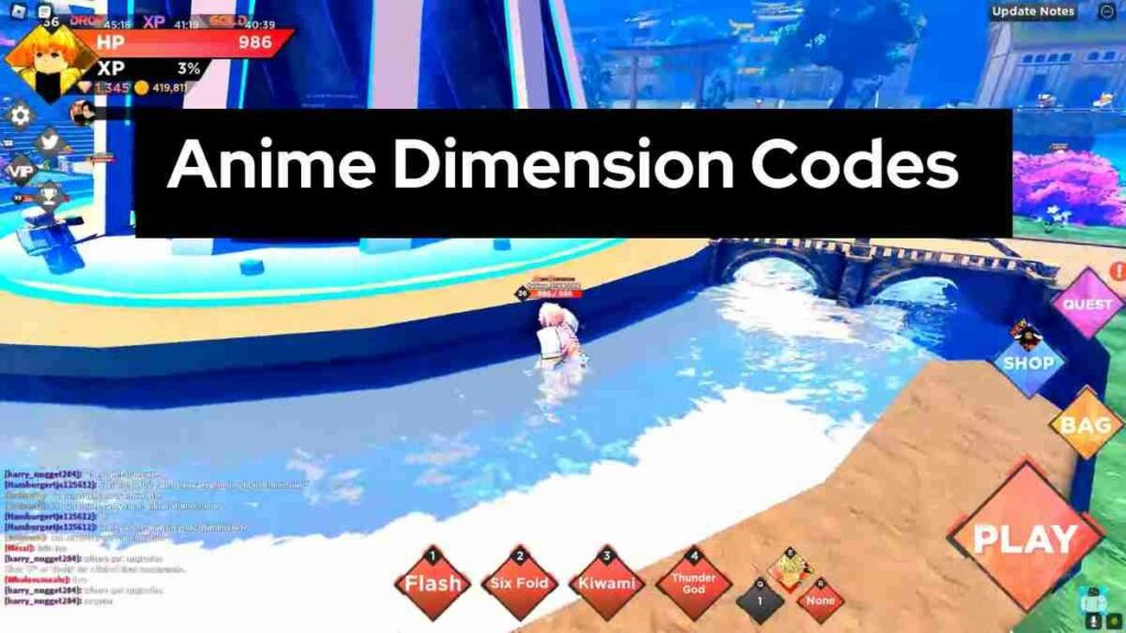 Anime dimensions codes