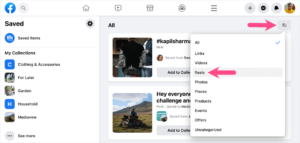 where are my saved reels on facebook