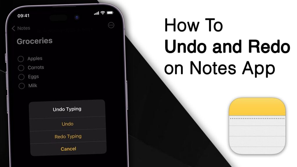 how to undo in notes app