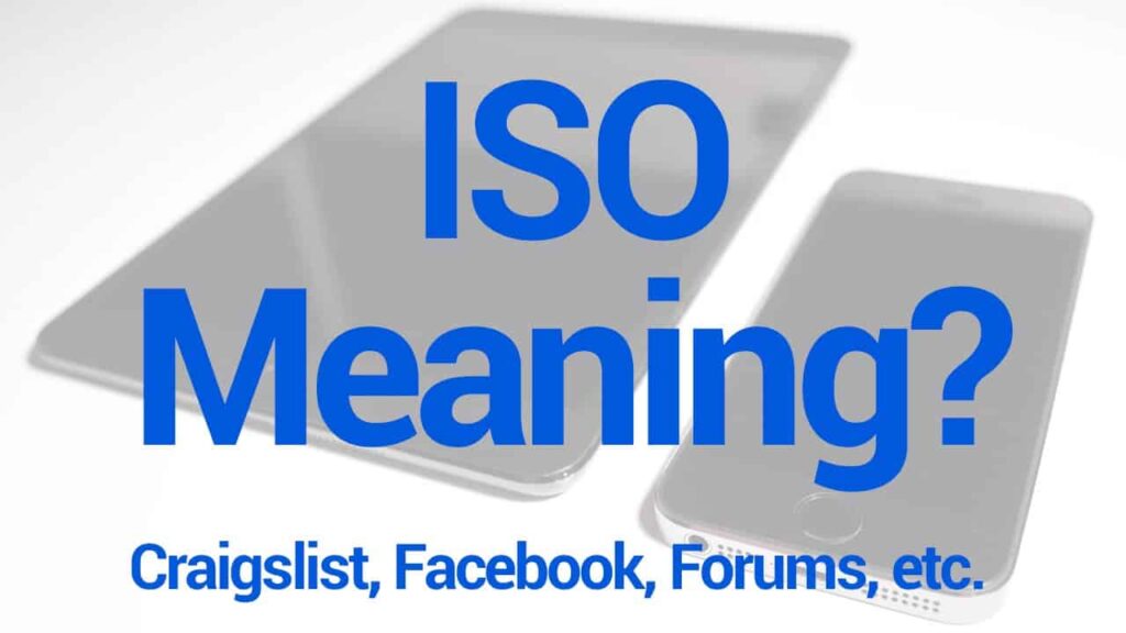 what does iso stand for on facebook